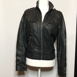 Black faux leather jacket